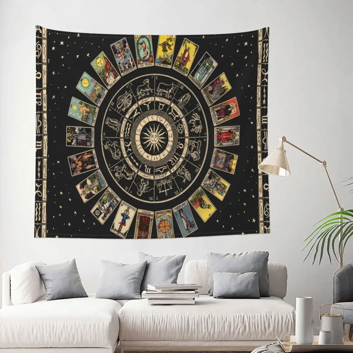 

Tapestry Wheel Of The Zodiac Astrology Chart Witchcraft Tarot Magic Decor Wall Room Home Decoration Hanging Bedroom Kawaii Cute
