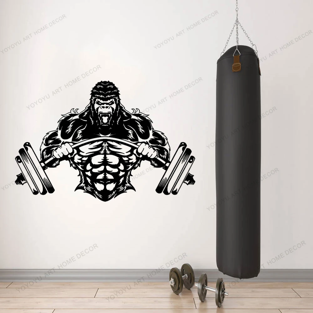 

Fitness Decor Workout Art Vinyl Sticker Gorilla Gym Quote Stickers Motivation Crossfit Logo Decal Gym Wall Decal Custom CX1399
