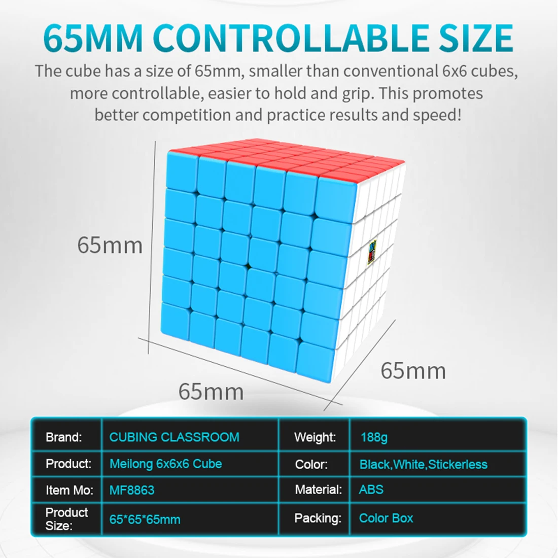 MF8863 Cubing Class Meilong 6 6x6x6 волшебный куб 6x6 speed Magics Cube-разноцветный