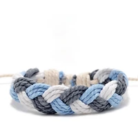 2021 new fashion hand woven bracelet simple original cotton and linen braided rope hand rope
