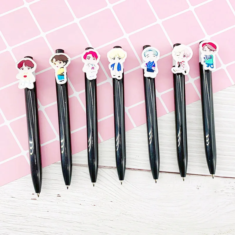 Kpop Bangtan Boys аниме Шариковая ручка Канцтовары JUNG KOOK JIMIN JIN 1,0 мм гелевая ручка карта душа Persona Love Yourself ручка 106