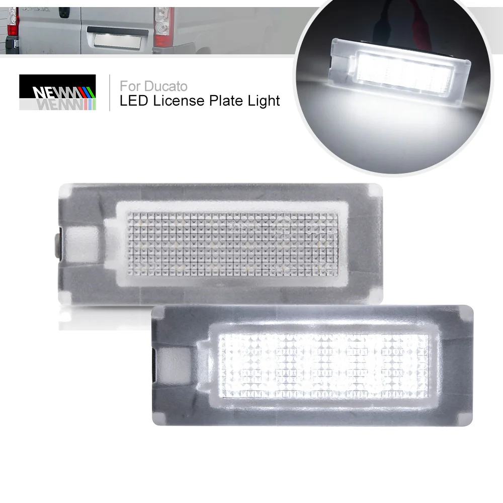 

2x Canbus LED License Plate Lights for Fiat Ducato Bus Box 06-20 for Lancia Ypsilon 03-11 Rear Tag Lamps Registration Lighting