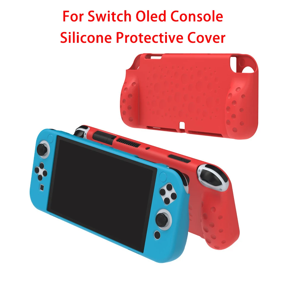 Para ns switch oled silicone caso capa protetora da pele controlador proteção escudo para nintendo switch oled game console