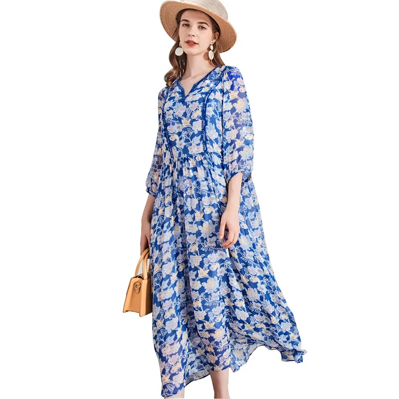 

Heavy Silk Dress 2021 Summer Clothes New Slim Natural Mulberry Silk Long