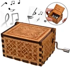 Античная деревянная резная Музыкальная шкатулка с ручным приводом классическая 