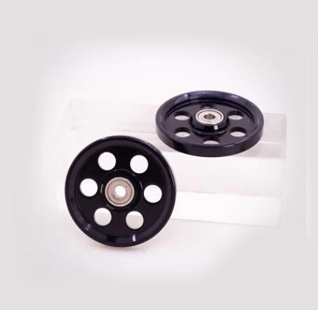 black 2 пары 19 мм алюминиевый направляющий ролик для Tamiya Mini 4WD модель автомобиля - Цвет: black
