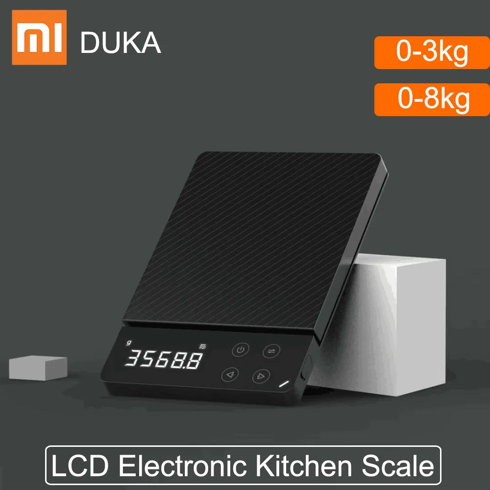 

Бытовые цифровые электронные весы Xiaomi DUKA ATuMan ES1, 0-8 кг, многофункциональные электронные пищевые весы с HD-подсветкой для кухни