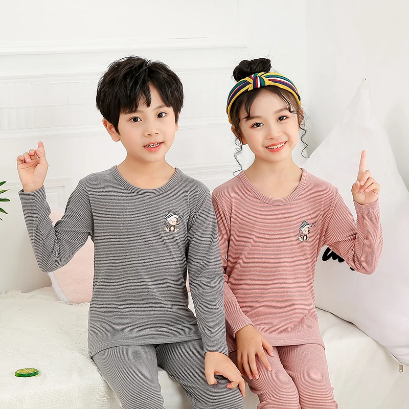 

Children Long Johns for Boys Girls Autumn Winter Keep Warm Cotton Undershirts Skin Wear Inner Wear Comfrotable Pajama Sets New
