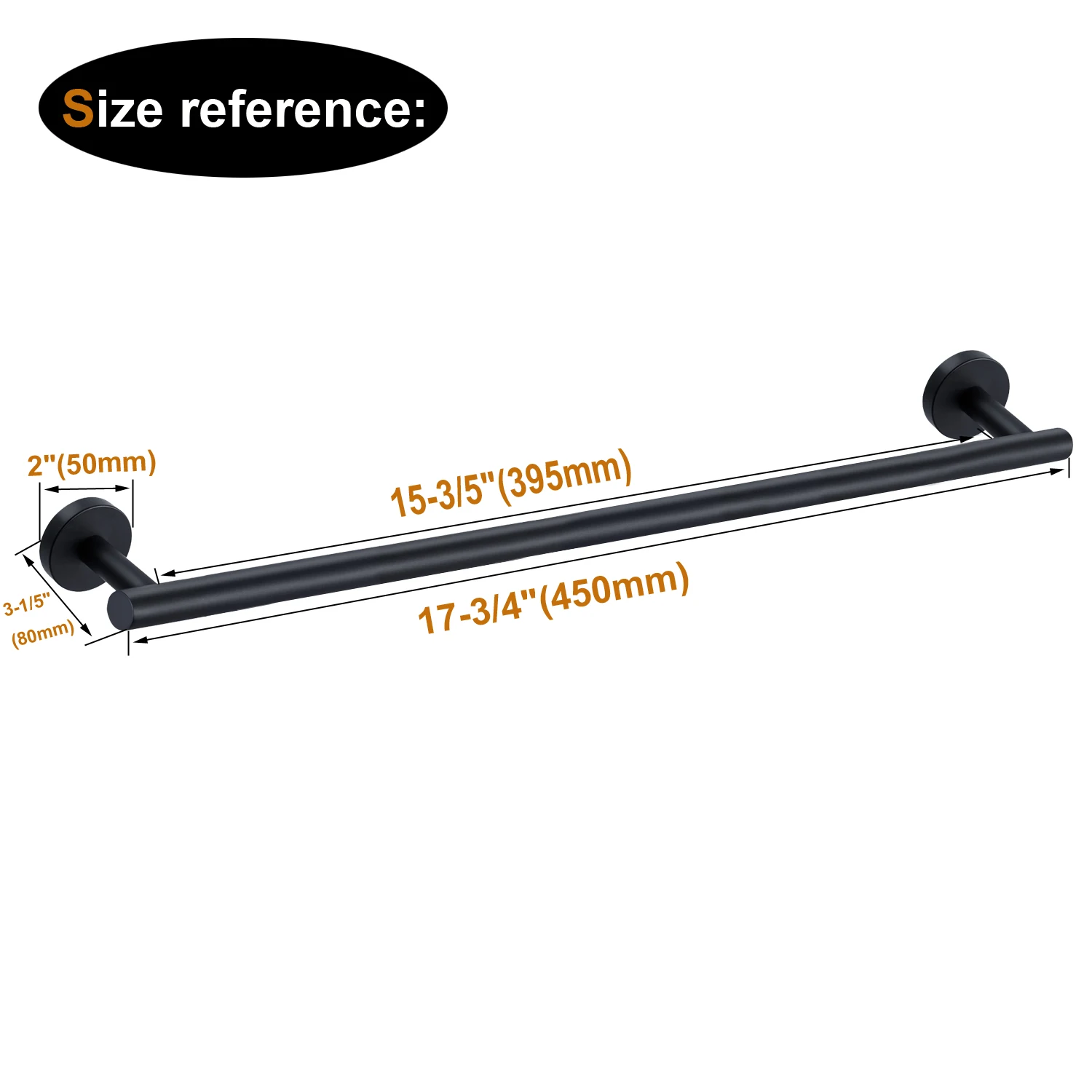 18-дюймовый держатель для полотенец матовый черный настенный из нержавеющей