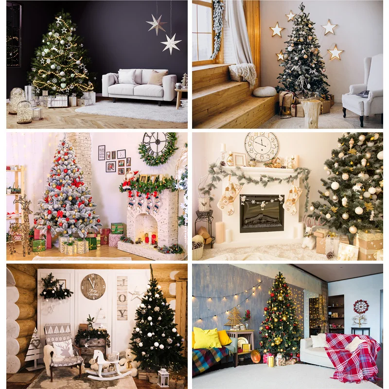 

Виниловый Рождественский фон SHENGYONGBAO для фотосъемки с изображением дерева и подарка для детей Фотофон для студии реквизит для фотосессии 21518HYD-02