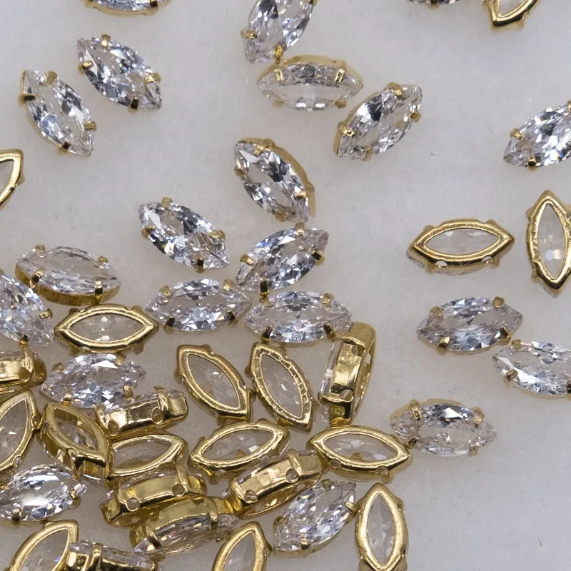 French Embroidery Material 20 White Horse's Eye Zircon Hand Sewn Diamonds Beaded Multi-faceted Horse Handstitched Drill | Дом и сад