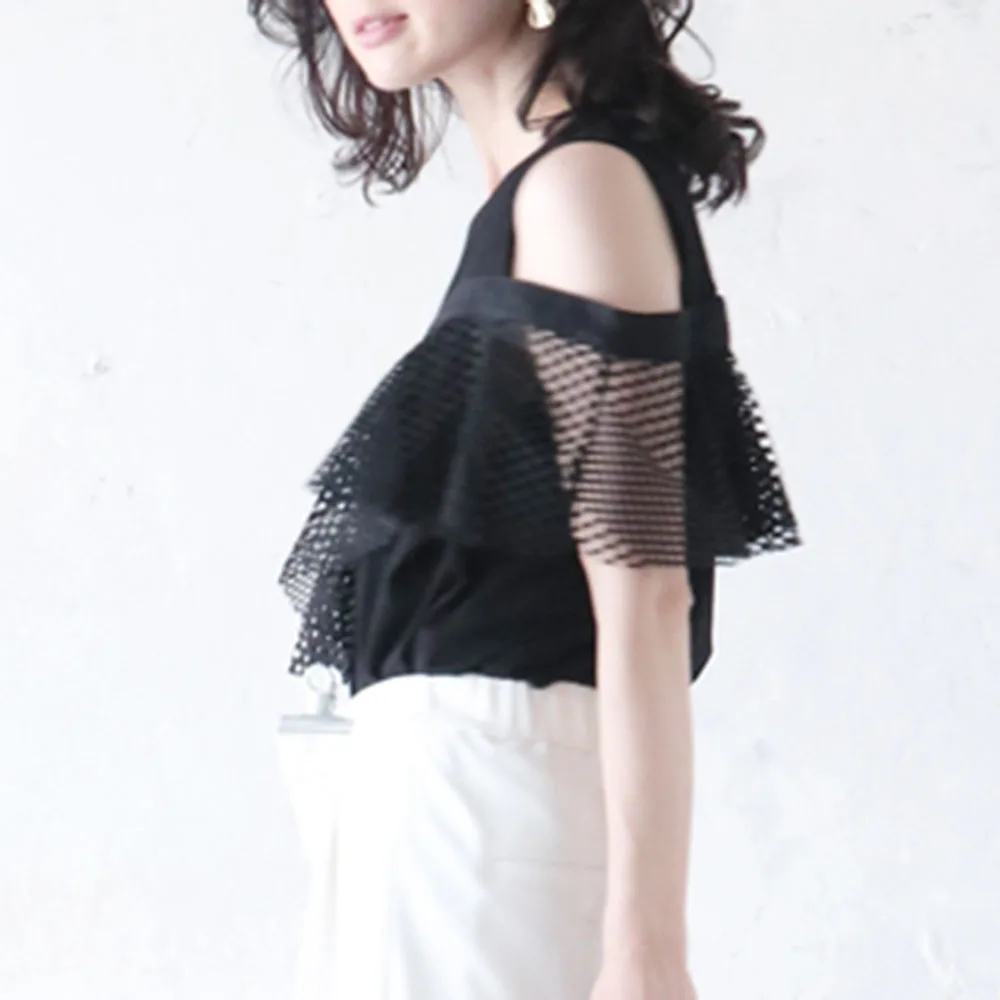 Блузка женская с открытыми плечами милая Асимметричная рубашка в Корейском