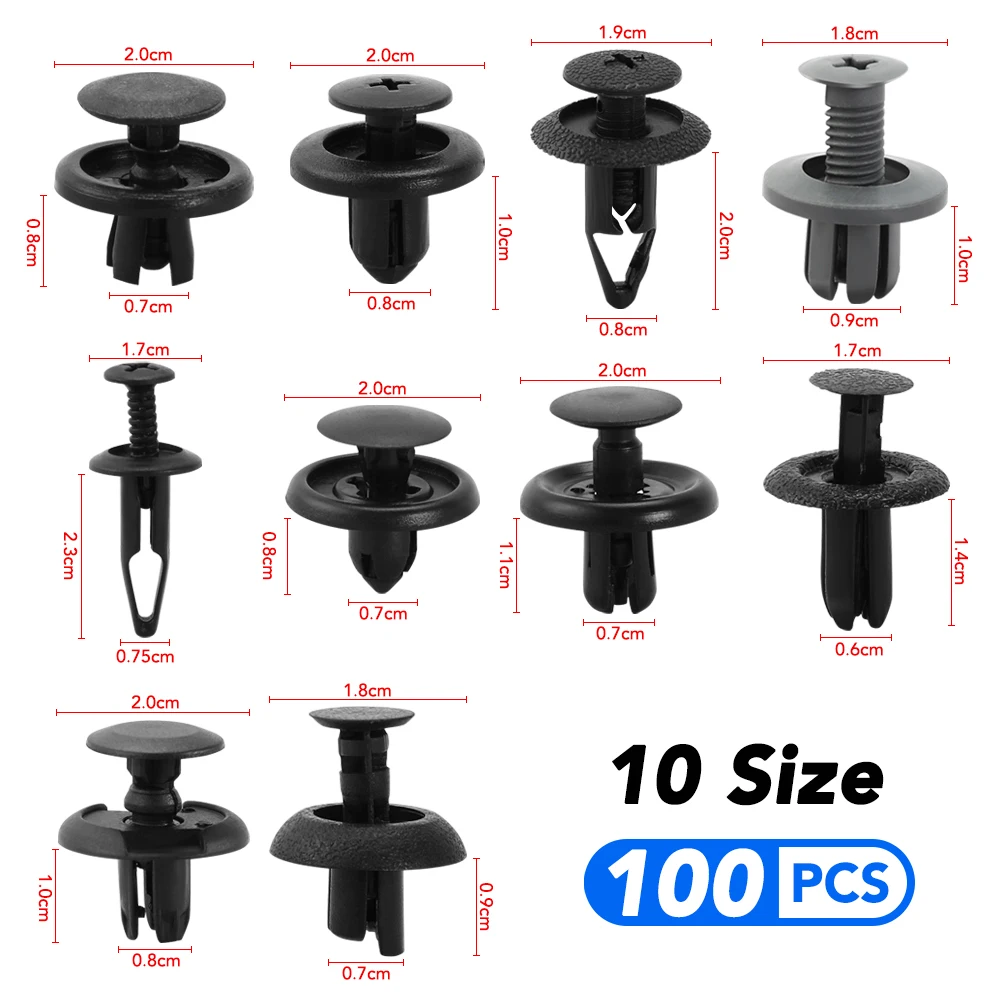 100 шт. Авто крепежные зажимы автомобиля фиксатор застежки заклепки для Seat ibiza 6j 6l fr