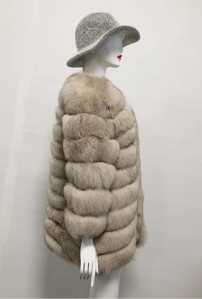 Новинка, шуба из натурального меха лисы, натуральный мех, зимняя куртка, теплая, женская, тонкая, парка, пальто