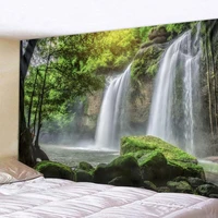 landscape printing big tapestry forest waterfall wall hanging beach picnic carpet sleeping mat room decoration wall decoration