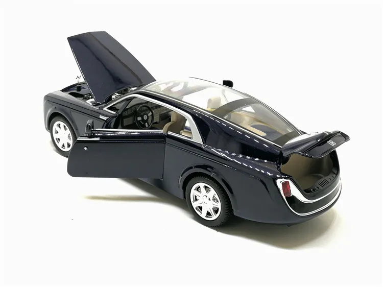 Высокая модель автомобиля из 1:24 сплава Rolls-Royce shadow, металлическая модель со звуком и светильник, игрушки для детей, подарки