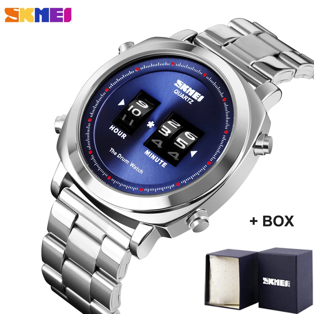 Часы наручные SKMEI Мужские Цифровые водонепроницаемые с стальным ремешком в