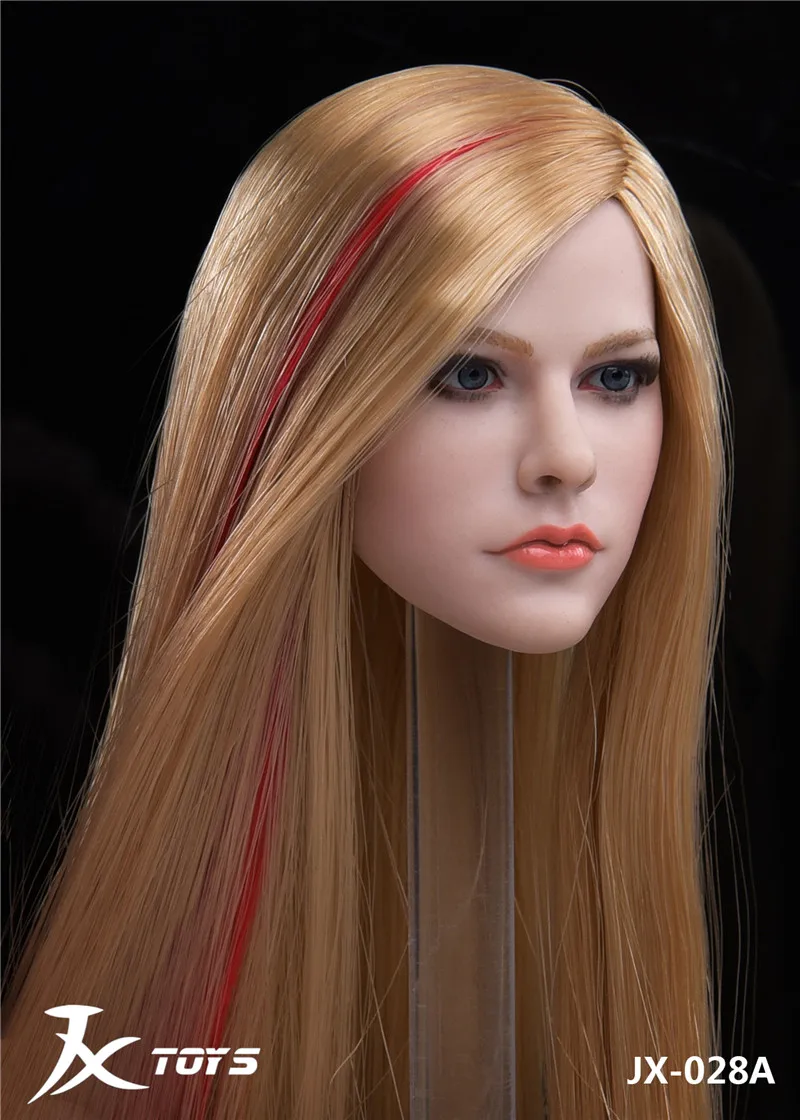 

1/6 Scale Female Head Carved Singer Avril Ramona Lavign Pale Skin Head Sculpt Model for 12" PH Woman Action Figure Body Toy