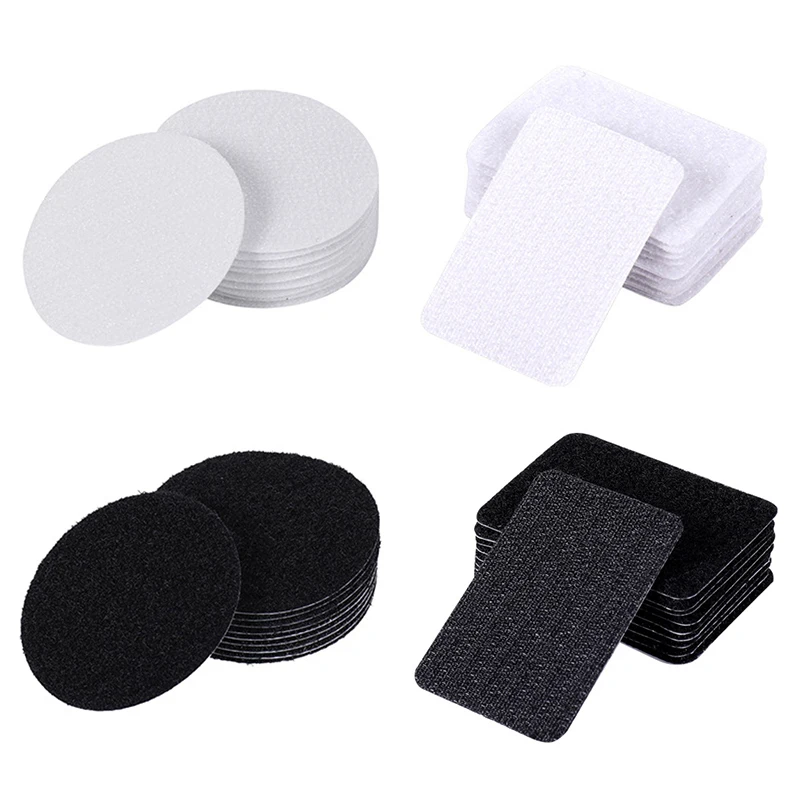 

10pcs Non-slip Velcro Sofa Cushion Rug Mat Seat Cushion Fixed Stickers Round Double-sided Seamless Patch Household Items