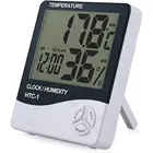 Комнатный электронный измеритель температуры и влажности с ЖК-дисплеем, Цифровая метеостанция с термометром, гигрометром и будильником для дома
