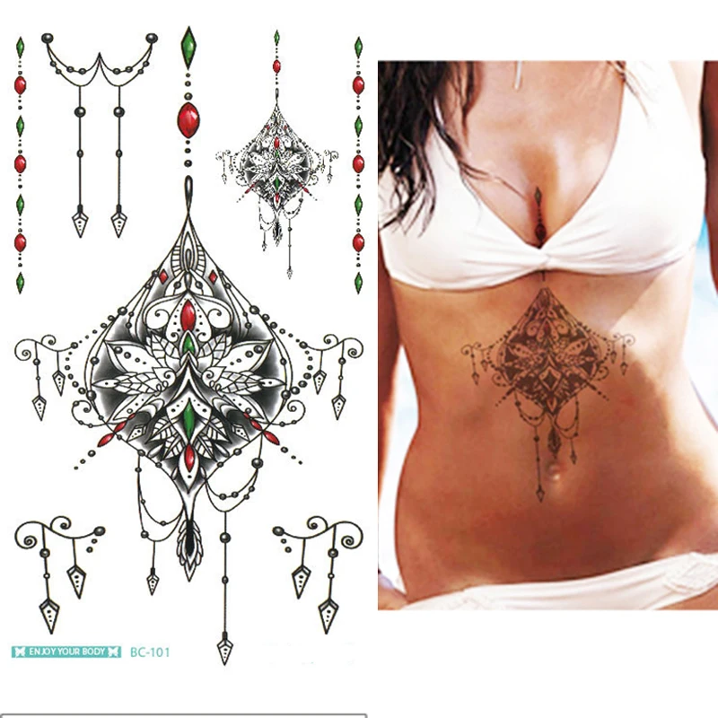 

Large Tattoos Fake Temporary Jewelry Body Tattoos Art Stickers for Women Men Teens