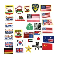 diy iron on embroidery national flag star old glory cartoon patches for clothing qr 21