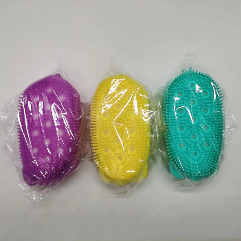 

Exfoliating Silicone Body Scrubbers for Shower Foam Brush Double Sided Bath Sponge Cleanses Stimulates Circulation