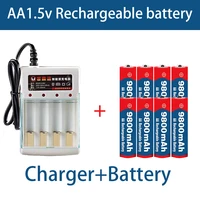 2021 new tag aa battery 9800 mah rechargeable battery aa 1 5 v rechargeable new alcalinas drummey 1pcs 4 cell battery charger