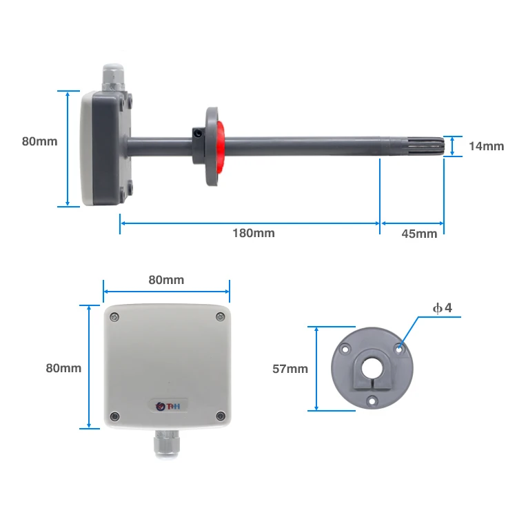 Air Duct Pipe Type Temperature and Humidity Sensor Transmitter 4-20mA Wind HVAC Hygrometer Fresh Speed | Электроника