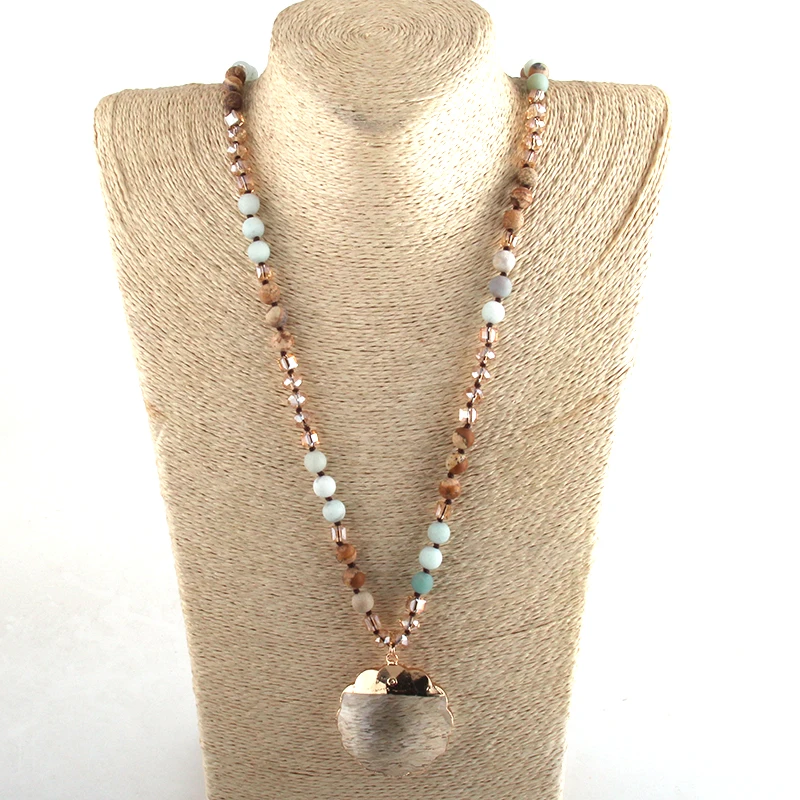 RH модные ювелирные изделия из бисера натуральные камни кристалл Длинные