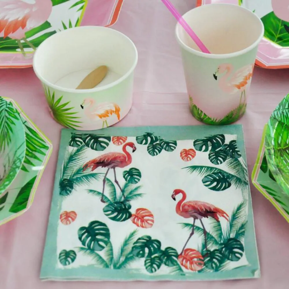 Фламинго украшения вечерние поставки счастлив День рождения Дети одноразовая