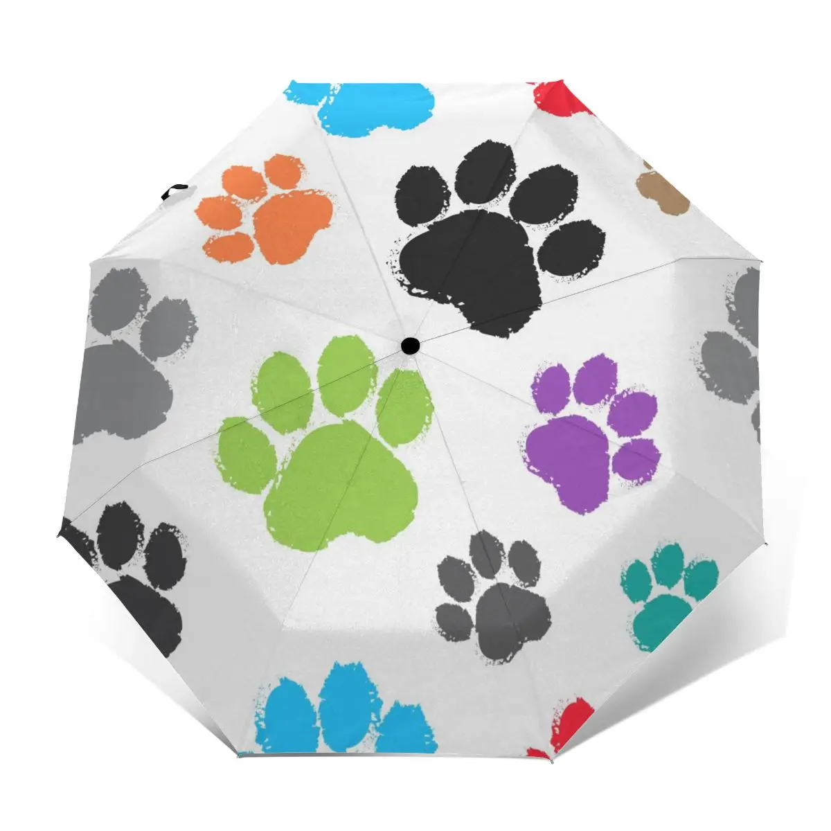 Wind Resistant Folding Automatic Umbrella Women Auto Colorful Animal Paw Windproof Umbrellas Rain For Men Parasol | Дом и сад