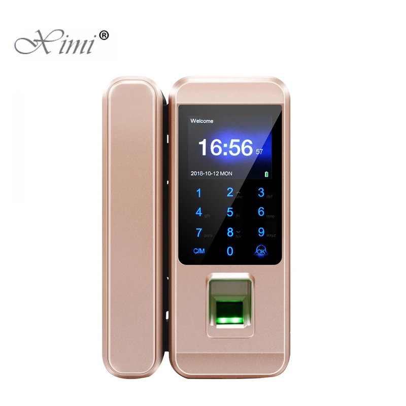 Биометрический стеклянный дверной замок с отпечатком пальца офисный