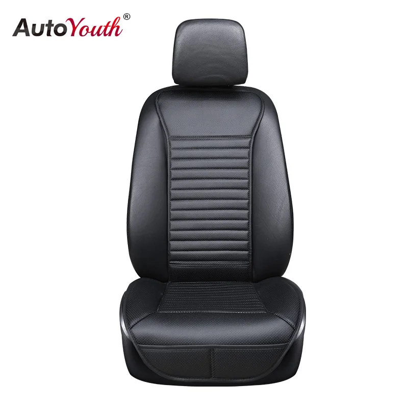 AUTOYOUTH роскошный комплект из искусственной кожи для сидения автомобиля для большинства автомобилей с тонкой талией и спинкой 1 шт. черный чехол для сиденья автомобиля