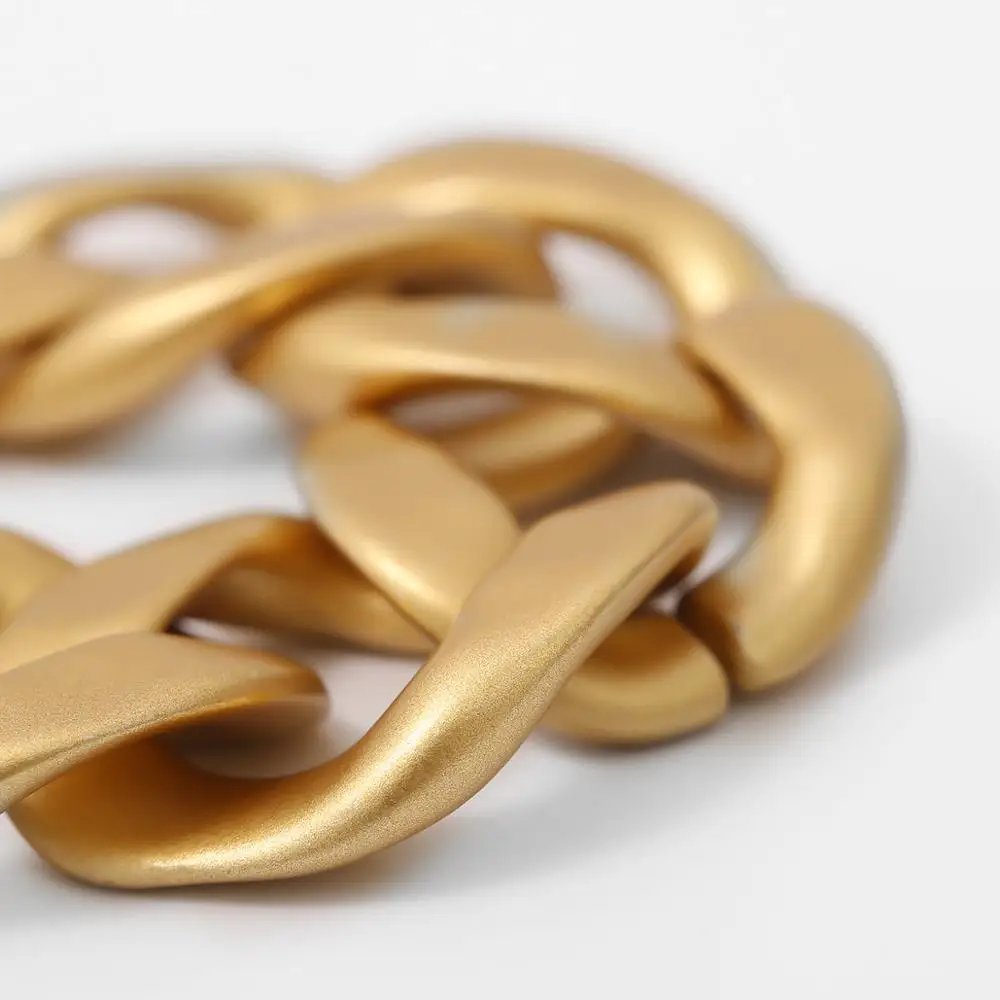 FFLACELL 2020 Новый Большой Матовый Золотистый металлический браслет цепочка