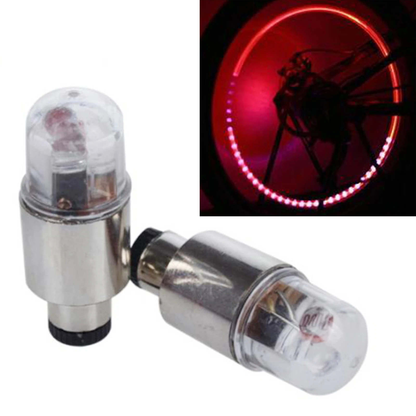 

2X Car Motorbike Wheel Tire Tyre Valve Stem Cap Neon LED Light Kit