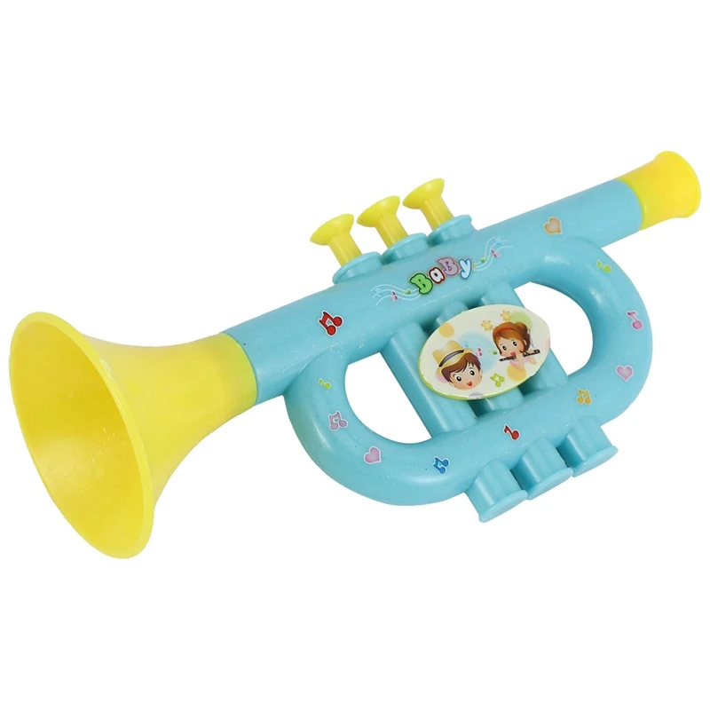 

Colorful Children'S Blowable Trumpet Trumpet Instrument Musical Toy Ran Color Pattern