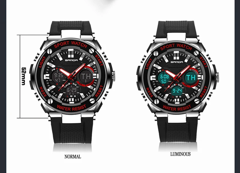 SANDA новые модные электронные часы мужские и женские спортивные