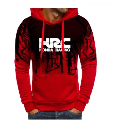 

2020NEW Hoodies Men HRC race motorcycle Car Logo Print Sweatshirt Spring Autumn Gradient Men Hoodie hip hop harajuku Casual Hood