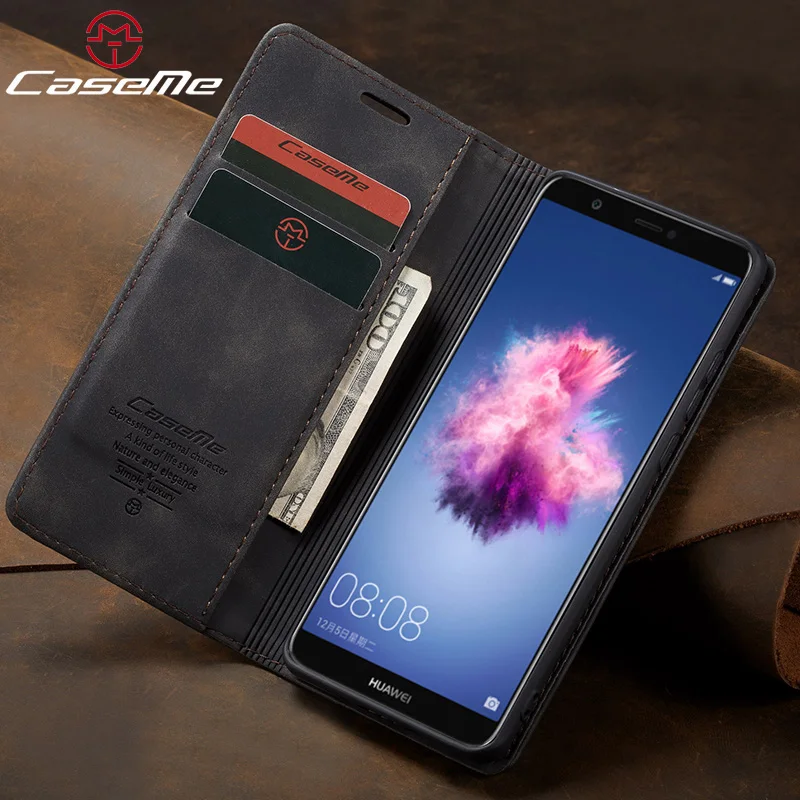 CaseMe для Huawei P Smart FIG LX1 кожаный чехол Enjoy 7s Флип кошелек телефона 2018 5 65 дюймов