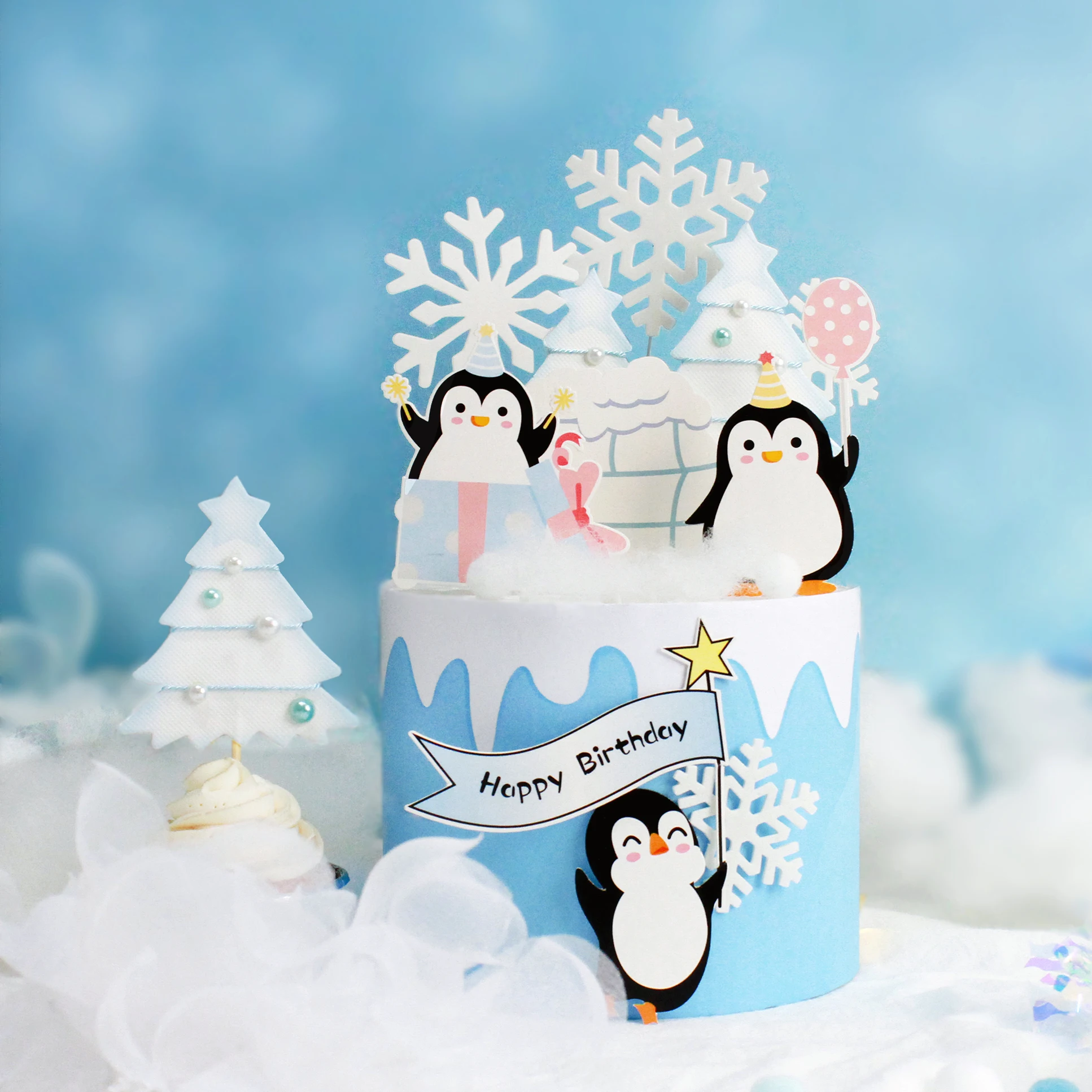 Топперы для выпечки кексов в виде снежинок на юбилей топпер торта С Днем Рождения