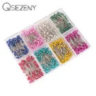 100 шт красочные круглые жемчужные головки булавки для шитья иглы вышивка DIY Craft Свадебные корсаж Швейные позиционирования коробка швейные инструменты, нержавеющая сталь