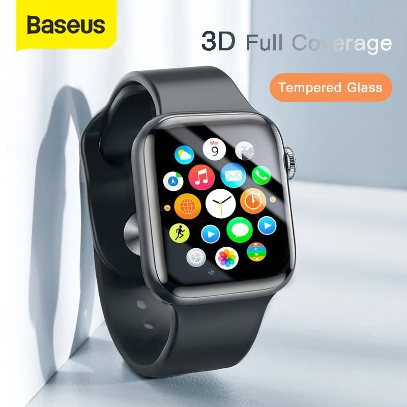 Baseus 0 2 мм Тонкое защитное стекло для Apple Watch 4 5 6 SE 3D полное покрытие закаленное iWatch 3