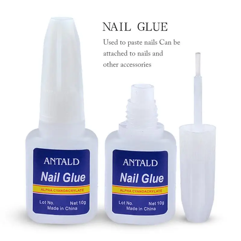 10g Fast Drying Nail Glue with Brush for False Nails Glitter Rhinestones Tools TSLM1 | Красота и здоровье