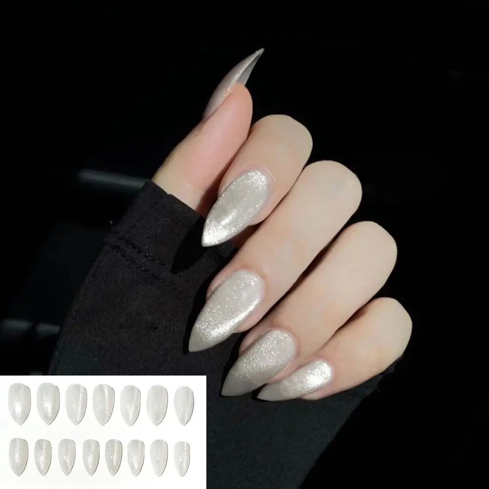 

24pcs/Box Detachable French Full Cover Manicure Tool Fake Nails Almond False Nail Tip Nail Tips Wearable