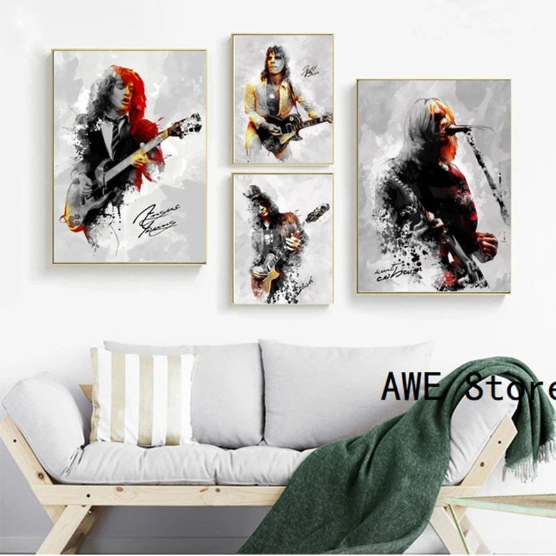 Картина на холсте с изображением Джеффа Бека Курта Кобейна