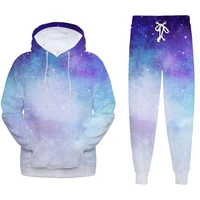 sky 3d hoodies sweatpants two piece suit pullovers colorful casual sweatshirts pants set sportswear tracksuit 2021 outfits