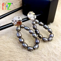 f j4z 2021 trend beaded earrings for women bohemian irregular pearl and stones drop earring lady gifts jewelry dropship