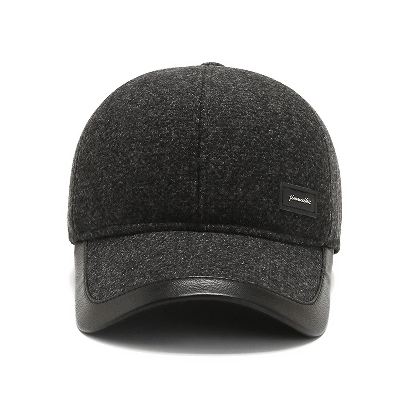 Зимняя шапка с надписью для отдыха Мужская бейсболка папы шерстяная утепленная