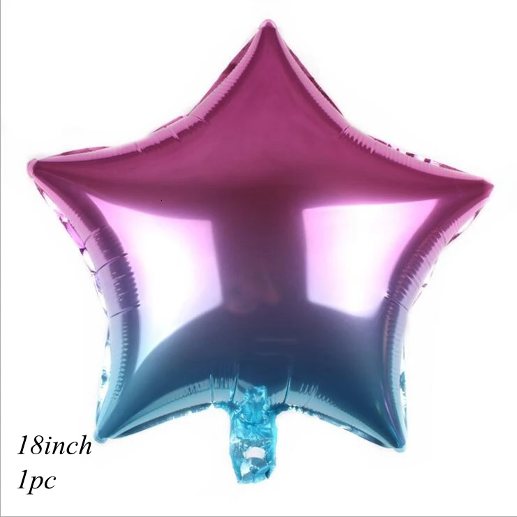 1PC purple star 1 шт. 18/22 дюйма металлические звезды и сердце 4D диско градиент цвета шары для свадьбы и дня рождения вечерние детские Душ Декор реквизит для фотосессии принадлежности - Цвет: 1PC purple star